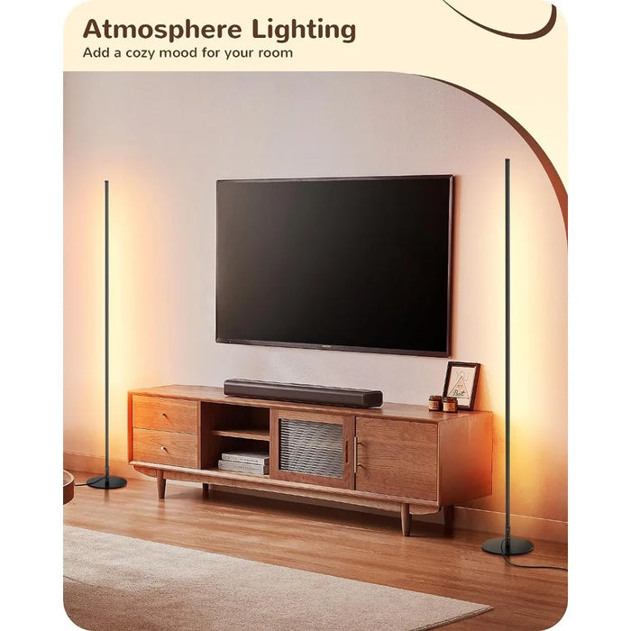 Modern Standing 57.5 Inches Tall Lamp for Living Room, Bedroom, Home Office, 7 Color Temperature 2700-6000K (Black)