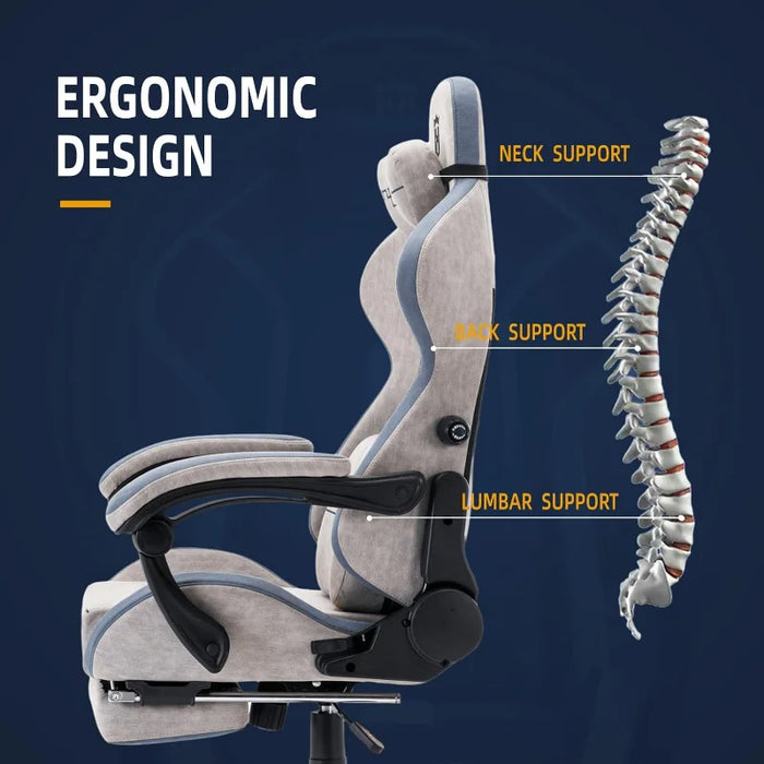 LXRADEO Gaming Chair Computer  with Inner Adjustable Lumbar Support, Office Armchair Tech-Fabric Breathable Video  Ch