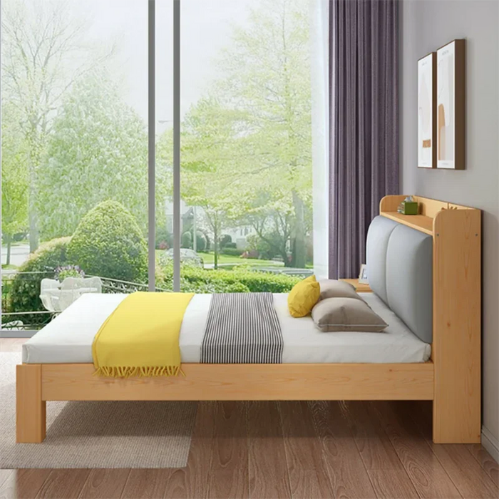 Modern Luxury Loft Bed Children Single Kawaii Wood King Size Bed Frame Nordic Cheap Adults Cama Plegable Furnitures For Bedroom