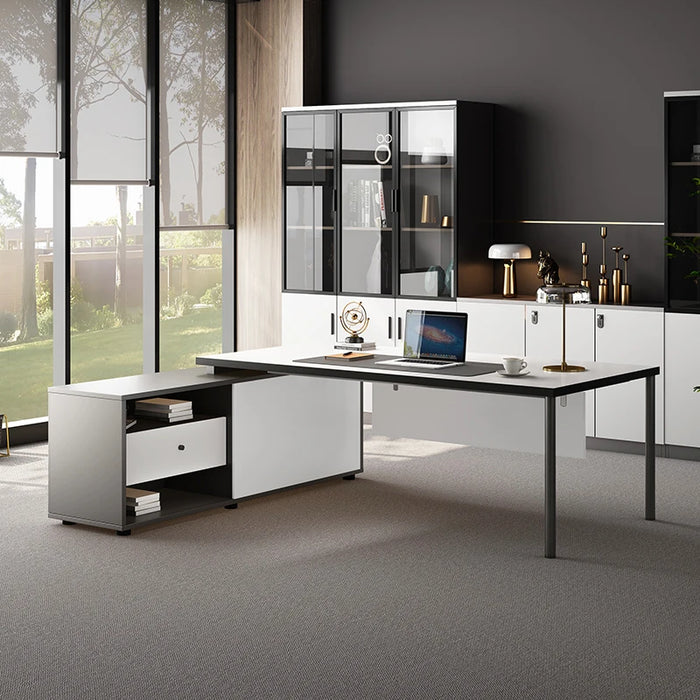 Long Boss Desk Tables Ideas Minimalist Elegant Professional Storage Wooden Office Desk Standing Mesa De Computdor Furniture
