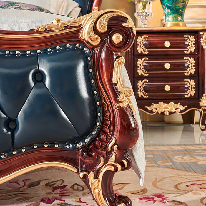 Nordic Aesthetic Double Bed Queen Size Cheap Cute Salon Luxury King Double Bed Modern Wood Leather Camas Matrimonial Furniture