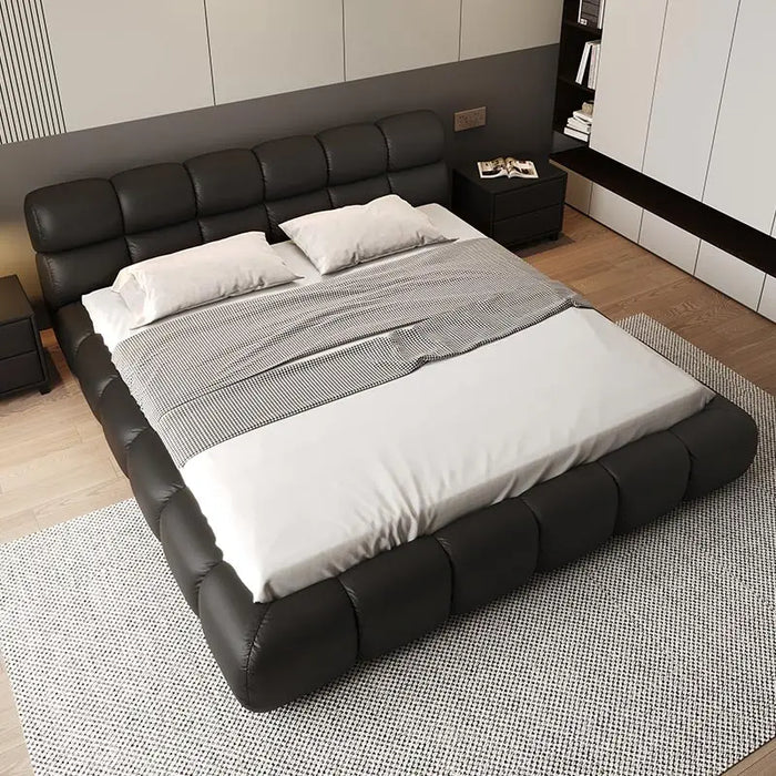 Black Minimalist Double Bed Modern Aesthetic Luxury Wood Bedroom Bed Queen Size Camas Y Muebles Dormitorio Home Furniture