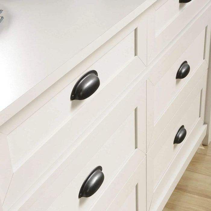 Sauder County Line Dresser Soft White Finish Storage Cabinet 20.63"D X 60.38"W X 6.81"H Bedroom Furniture US