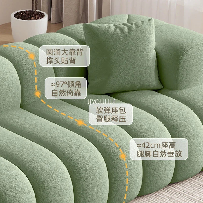 High Quality Cream Clouds Sofa Green Straight Free Shipping Comfort Couch Customized Small Family Divano Letto Home Furniture