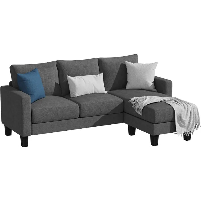 Convertible Sectional 3 L-Shaped Couch Soft Seat Space-Saving Sofas  living room furniture  luxury modern sofa  minimalist sofa