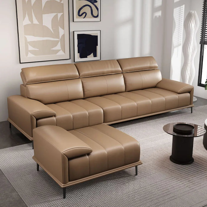 Modern Sofa Leather Fabric Italian Design Large Relax Lazy Wooden Legs Office Corner Couch Room Divano Letto Home Furniture
