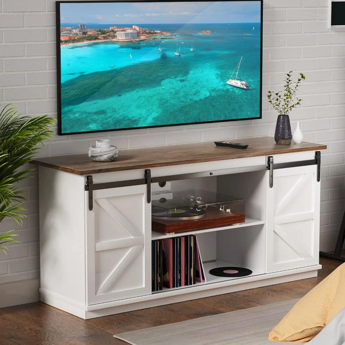 58 Inch Living Room Furniture for Tv Stands Farmhouse TV Stand and Entertainment Center for Televisions Up to 65 Inchs Home