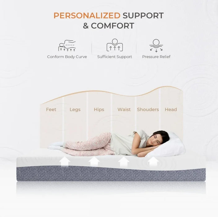 Sweetnight Queen Mattress, 12 Inch Gel Bamboo Charcoal Memory Foam Mattress for Cooling Sleep & Pressure Relief, Plush Foam
