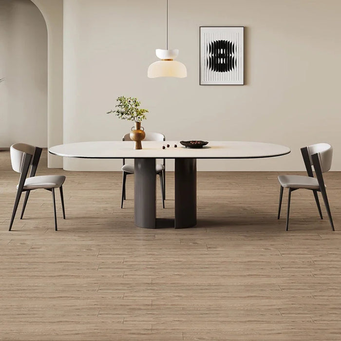 Minimalist Modern Dining Table Oval Receptionist Coffee Slate Bar Tables Simple Design Muebles Cocina Kitchen Furniture HD50CZ