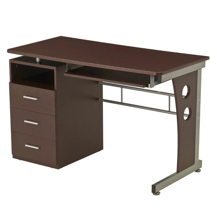 Techni Mobili Computer Desk with Ample Storage,Office Furniture, Chocolate
