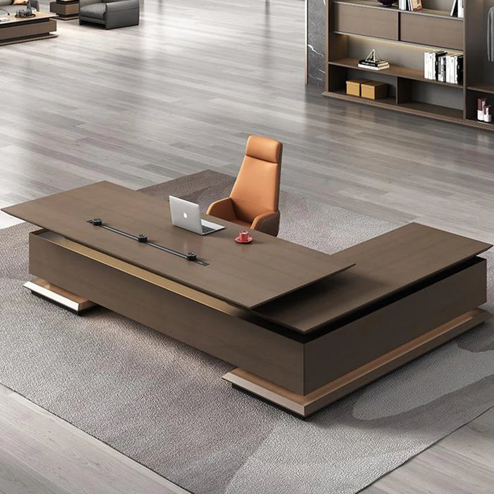 Executive Drawers Modern Desk Corner Computer Luxury Meeting Office Desk Workbench L Shape Mesas De Escritorio Luxury Furniture