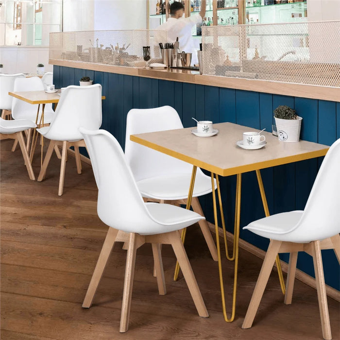Modern Padded Dining Chairs with Wood Legs for Dining Room, Set of 4, Dining Chair, Comedor 4 Sillas,19.30 X 20.50 X 32.10Inches