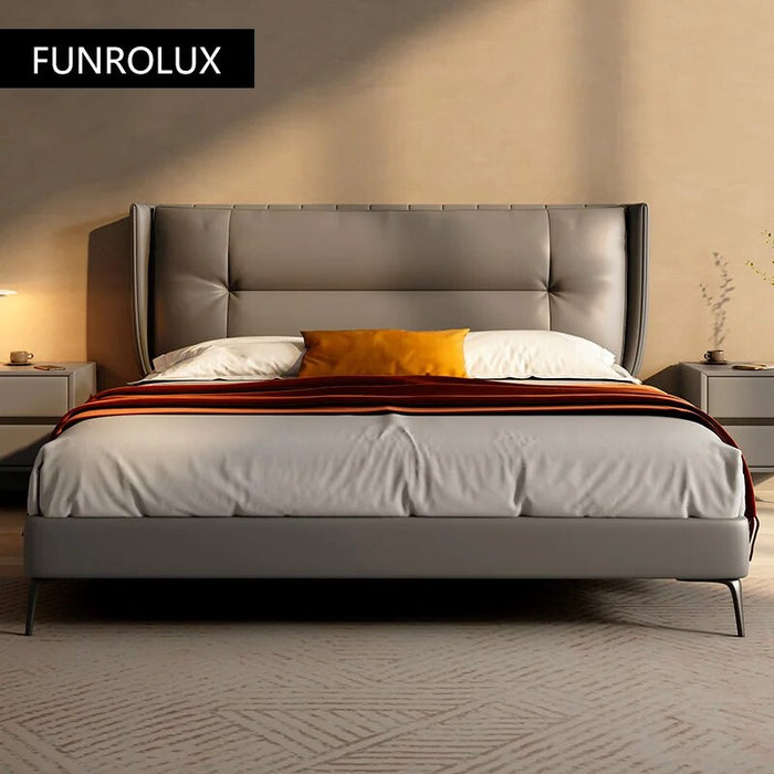 Modern bedroom furniture with leather soft backrest 1.5/1.8M bed
