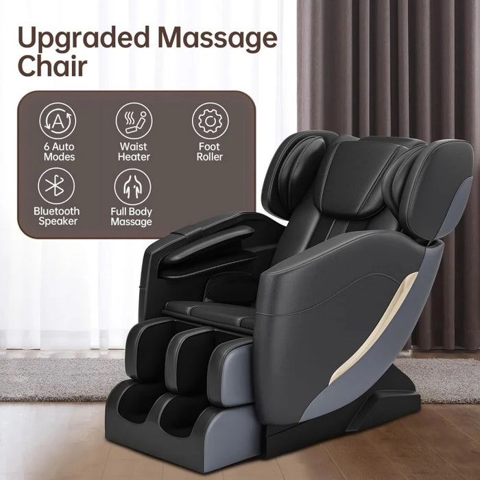 2024 Massage Chair, Full Body Zero Gravity Massage Chair with Foot Rollers, 8 Fixed Massage Roller, Heater, Bluetooth Speaker, B