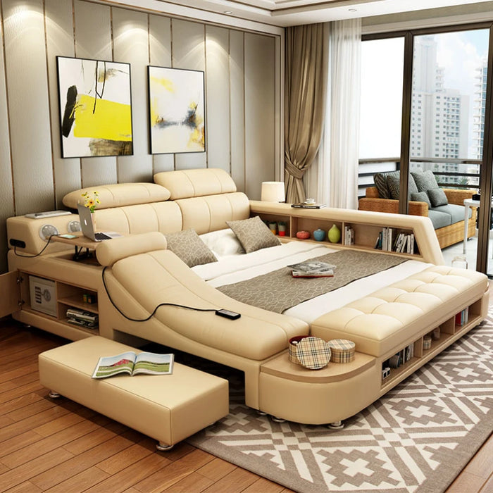 Nordic Queen Modern Bed Large Villa Master Massage Electric Bed Storage Multifunctional Muebles Para Dormitorio Home Furniture