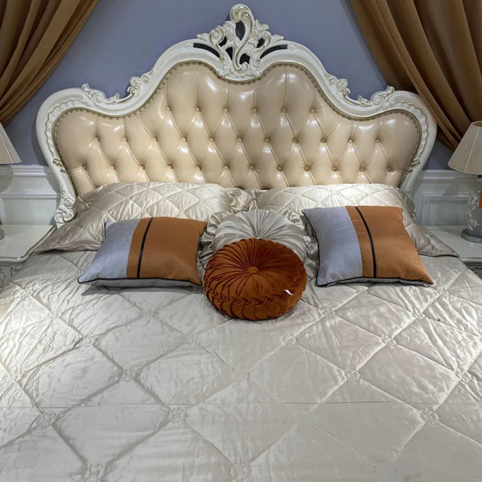 High End Villa Double Bed Waterproof Luxury Shelves Headboard King Size Bed Frame Platform Sleeping Cama De Casal Furniture