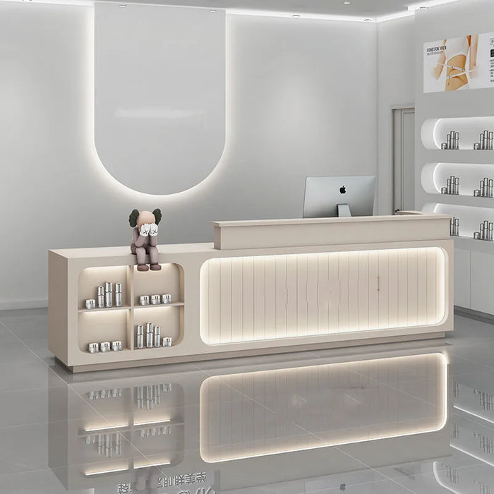 Supermarket Hotel Reception Desk Mobile Retail Premium Display Shopping Reception Desk Designs Meuble Caisse Furnitures HDH