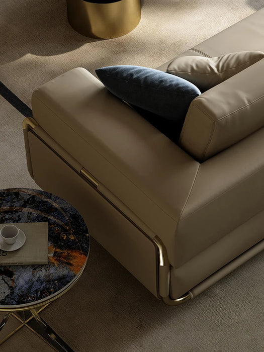 Light Luxury Leather Sofa First Layer Cowhide Large Apartment Modern Living Room Straight Row Sofa