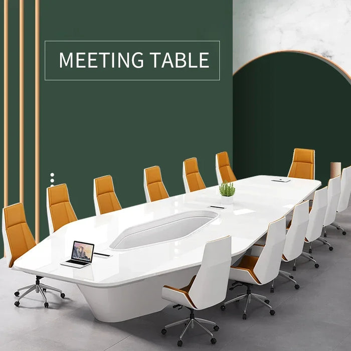 Hot Sale Modern Luxury High Glossy Circle Office Furniture Meeting Room Boardroom Conference Table