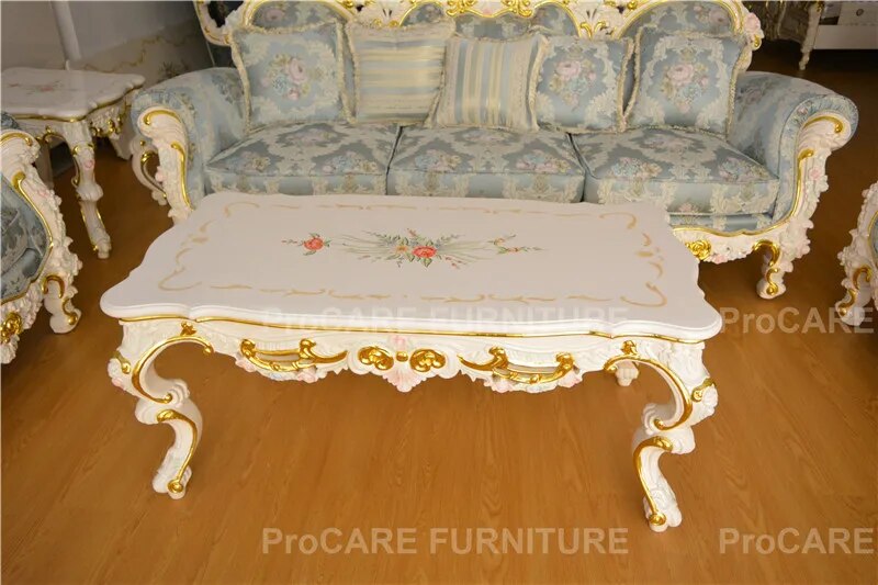 European solid wood sofa French luxury villa living room Custom high-end fabric sofa set