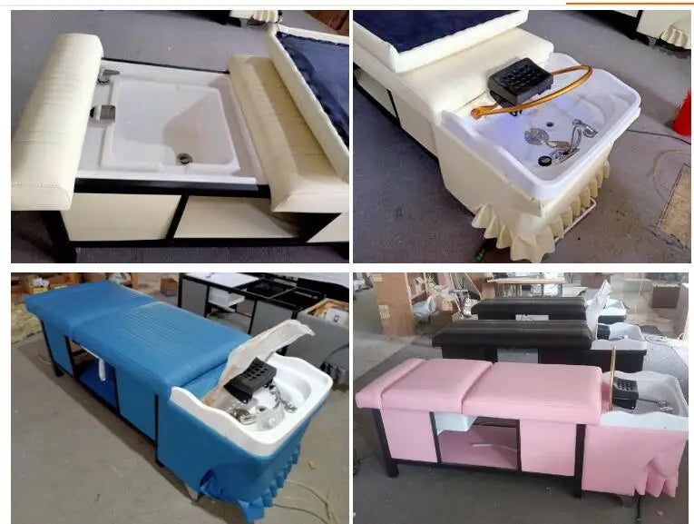 thai shampoo bed with foot bath tub spa bed modern salon shop shampoo washing chair bed