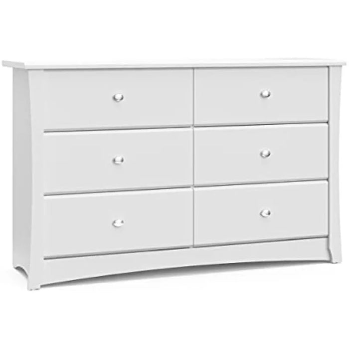 Crescent 6 Drawer Double Dresser  Kids Dresser Drawer Organizer For Nursery, Chest of Drawers
