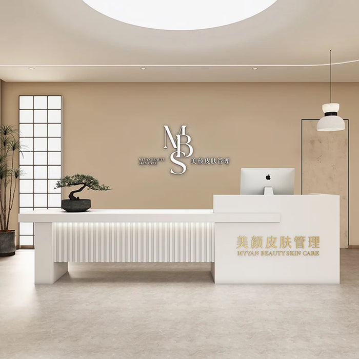 Luxury Store Reception Desks Modern White Cash Reception Desks Office Information Mesa De Madera Blanca Theater Furniture