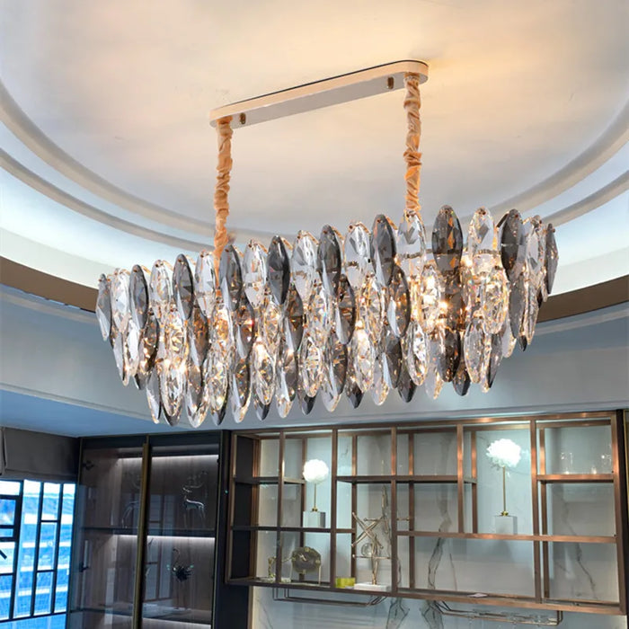 Modern Crystal Chandelier Light Luxury LED Clear Pendant Lamp For Living Room Dining Hall Bedroom Kitchen Island Chandelier