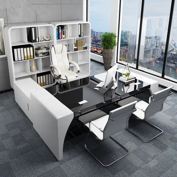 Office furniture boss desk president table simple modern fashion baking paint manager office desk chair assembly Taipan desk