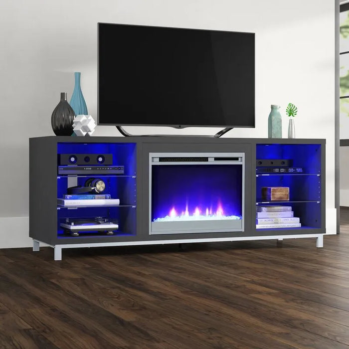 Modern Luxury TV Stand for TVs up to 70" with Fireplace Included TV Cabinet TV Table TV Stand for Living Room Furniture