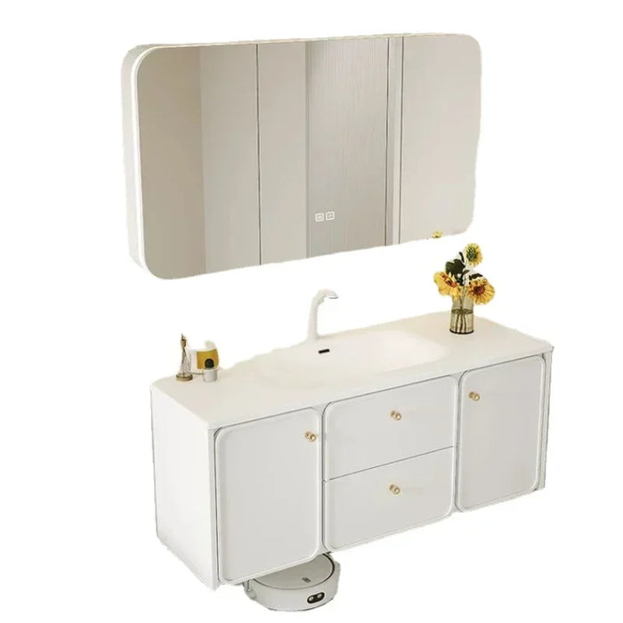 Nordic Bathroom Cabinets With Smart Mirror Ceramics Integrated Washbasin Bathroom Vanity Cabinet With Sink Bathroom Furniture