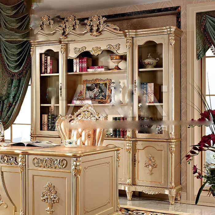 European-style solid wood desk desk large family luxury European-style desk boss desk villa study furniture