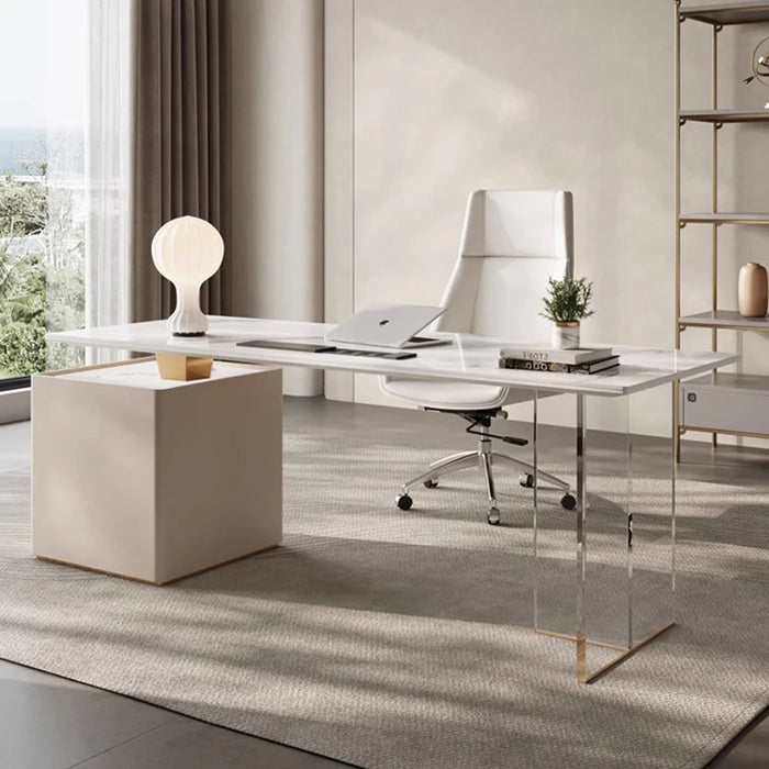 Wooden Luxury Office Desk Floating Minimalist Designer Ideas Drawers Executive Desk Tables Floor Mesas De Computador Furniture