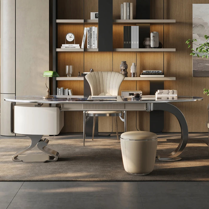 Desktop Meeting Office Desks Computer Storage Executive Workstation Modern Luxury Scrivania Con Cassetti Office Furniture