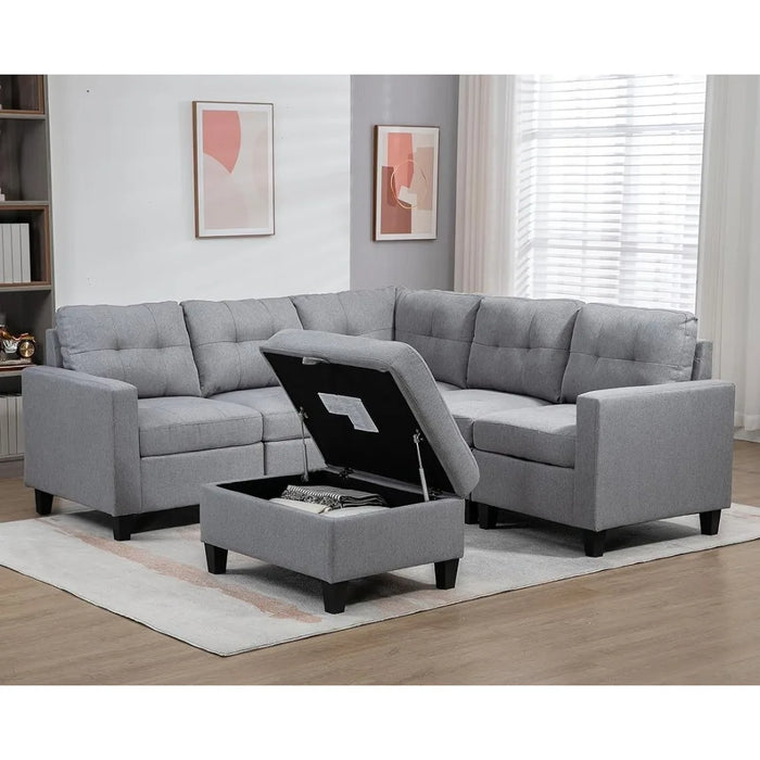 L shaped sofa, Convertible modular sofa, Footstool with storage, Lounge sofas and sofas