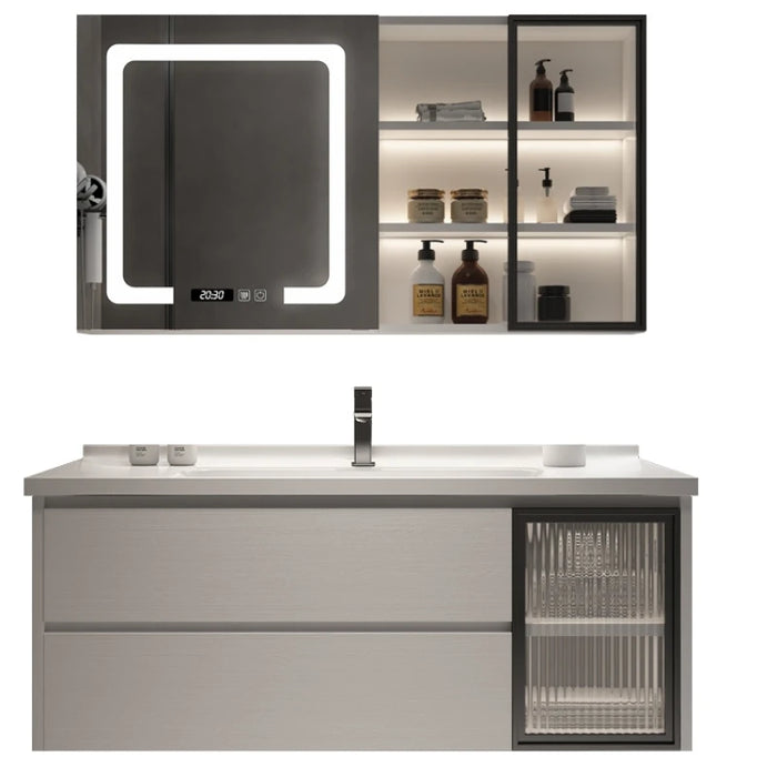Mirror Locker Shelves Bathroom Cabinet Storage Metal Sink Bathroom Cabinet Vanity Unit Badezimmer Schrank Home Furniture YQ50BC