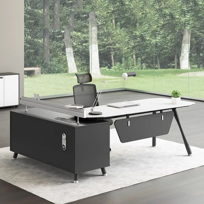 Drawers Writing Office Desk Executive Study Conference Workflow Office Desk Monitor Scrivania Bianca Fashionable Furniture HDH