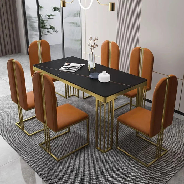 Kitchen Luxury Dining Room Table And Chair Set Large Minimalist Italian Accent Dining Tables Marble Mobilador Kitchen Furniture
