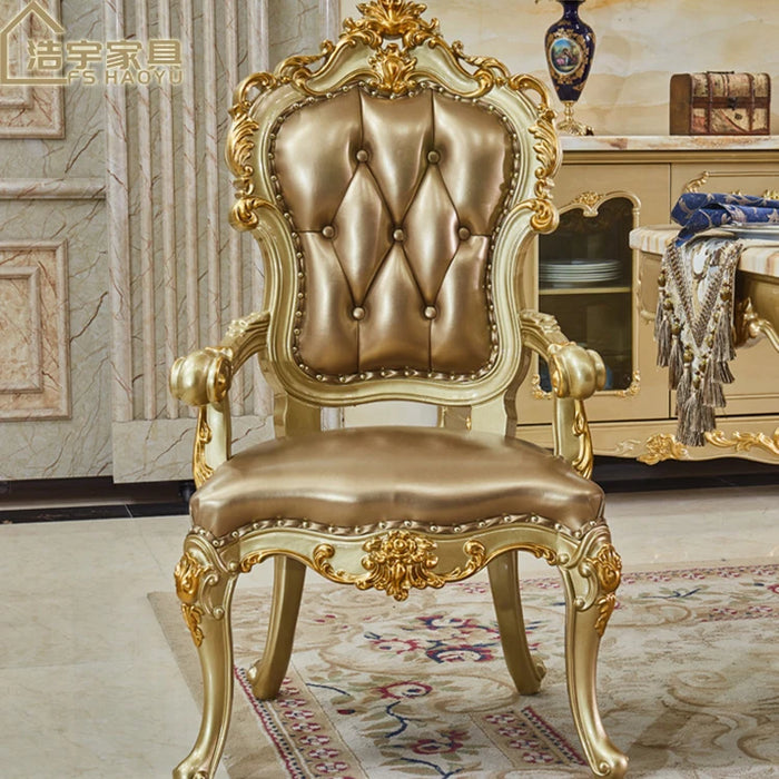 marble top dining table set solid wood luxury round dining table set 6 chairs,elegant gold dining room table set luxury marble