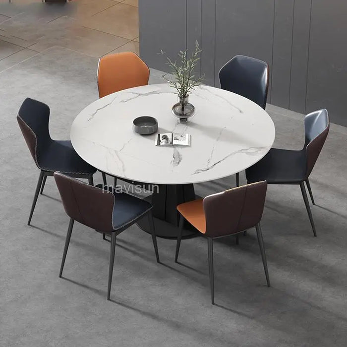 Custom Round Dining Table Set Combination Dining Table Sets 6 Chairs Household Furniture For Dinner Postmodern Designer