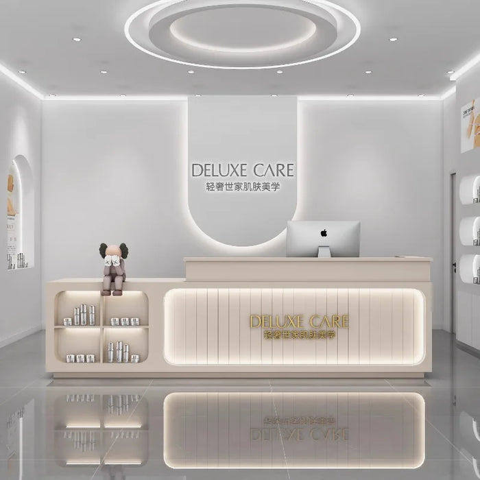 Modern Podium Reception Desks Office Luxury Commercial Display Shelf Front Conference Reception Desks White Comptoir Furniture