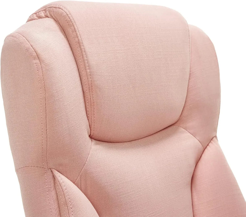 Executive High Back Office Chair with Lumbar Support Ergonomic Upholstered Swivel Gaming Friendly Design, Microfiber