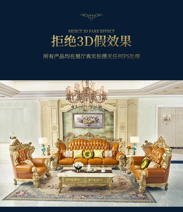 Sofa 123 Combination Living Room Large Family Villa Luxury Top Layer Cowhide Full Solid Wood