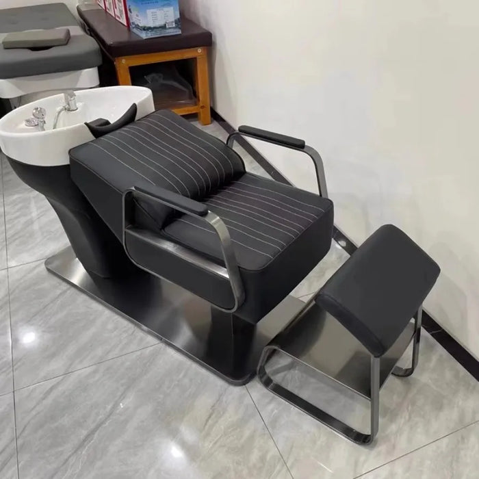 Barber Equipment Shampoo Chair Basin Relaxing Head Spa Bed Shampoo Chair Stylist Luxury Mobile Potable Relaxing Cadeiras Chairs