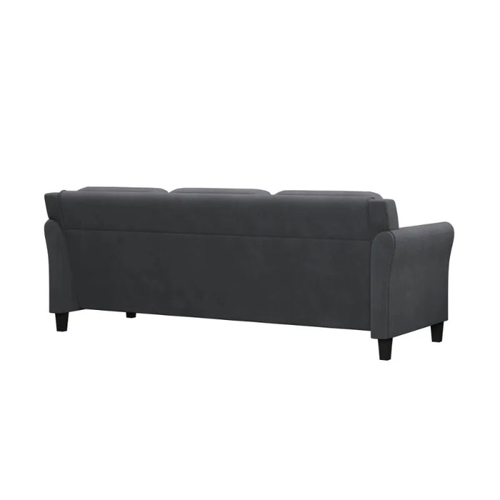 Lifestyle Solutions Taryn Sofa with Rolled Arms, Dark Gray Fabric