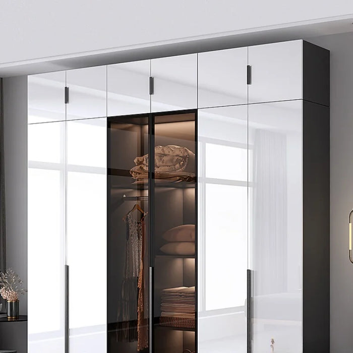 Bedroom small apartment wall bright simple storage cabinet glass wardrobe