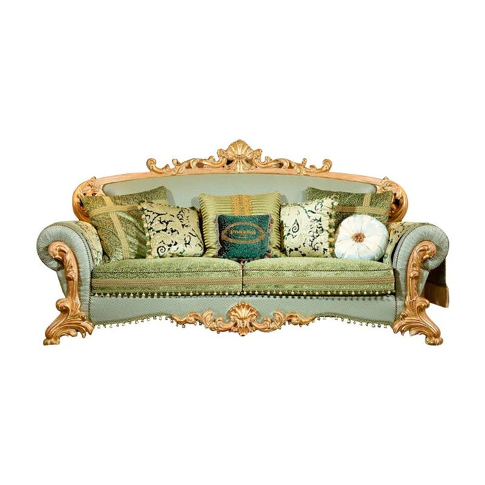 European villa living room furniture customized French solid wood carved high-grade sofa cloth combination