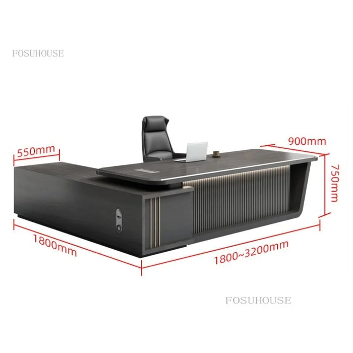 Wooden Boss Desks Chairman Manager Work Desk Simple Modern Office Furniture Office Table and Chair Combination Executive Desk K