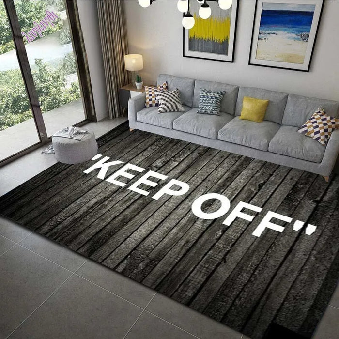 KEEP OFF Printed Floor Mat Furnishings Cashmere Living Room Area Rugs Bedroom Bedside Bay Window Carpet Halloween Christmas Gift