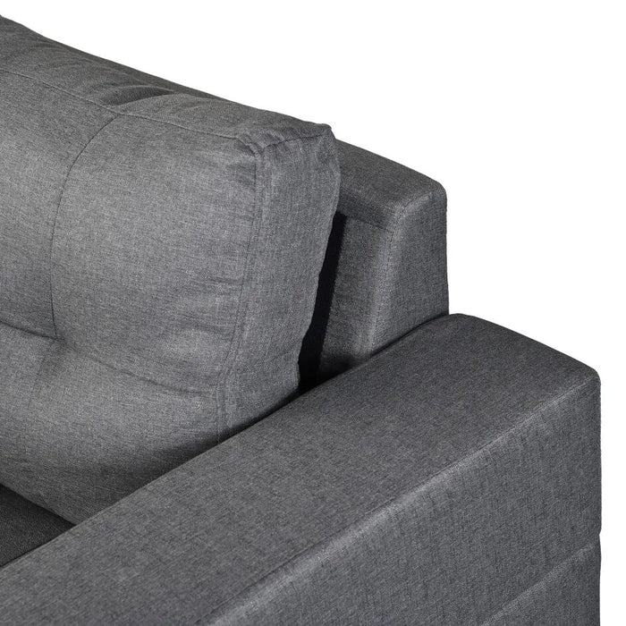 Sectional Sofa Set For Living Room With L Shape Chaise Lounge ,cup Holder And Left Or Right Hand Chaise Modern 4 Seat (Grey)